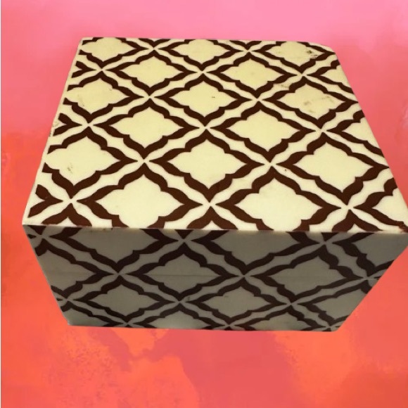 Moroccan-Inspired Bone Inlay Decorative Box